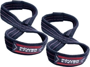 Подъемные ремни Power System Figure 8 Lifting Straps, черно-красные цена и информация | Гантели, гири, штанги | pigu.lt