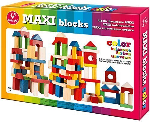 Medinės spalvotos kaladėlės maxi-53 dalis цена и информация | Lavinamieji žaislai | pigu.lt
