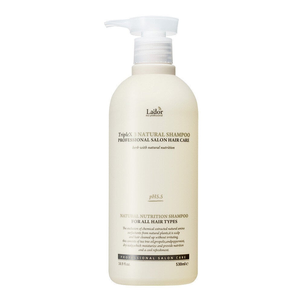 Profesionalus šampūnas Lador Triple x3 Natural Shampoo, 530 ml цена и информация | Šampūnai | pigu.lt