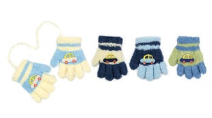 Детские перчатки на веревочке Rak R-091A, разноцветные цена и информация | Зимняя одежда для детей | pigu.lt
