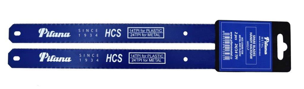 HCS dvipusė geležtė metalui/plastikui, 300x25mm 24/14TPI, 2vnt. цена и информация | Mechaniniai įrankiai | pigu.lt