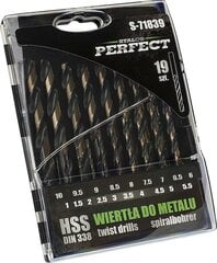 Metalo grąžtų rinkinys Stalco Perfect 1-10mm 19vnt. kaina ir informacija | Mechaniniai įrankiai | pigu.lt