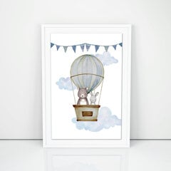 Постер Воздушный шар в белой рамке, формат А3 цена и информация | Репродукции, картины | pigu.lt