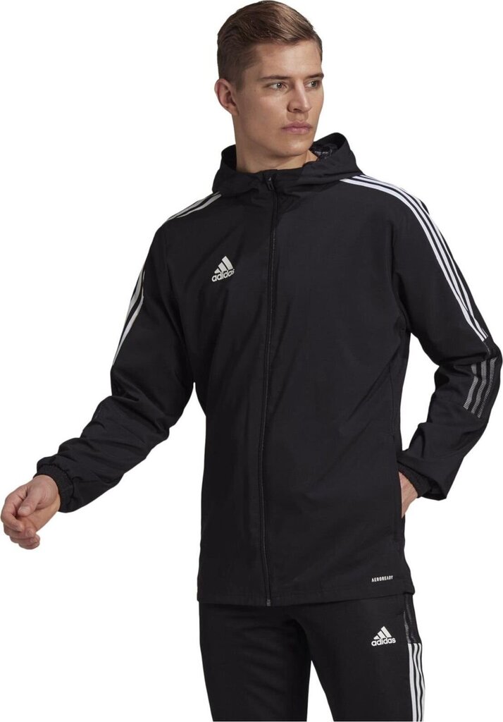 Sportinis džemperis vyrams Adidas Tiro 21 Windbreaker M GP4967, juodas kaina ir informacija | Sportinė apranga vyrams | pigu.lt