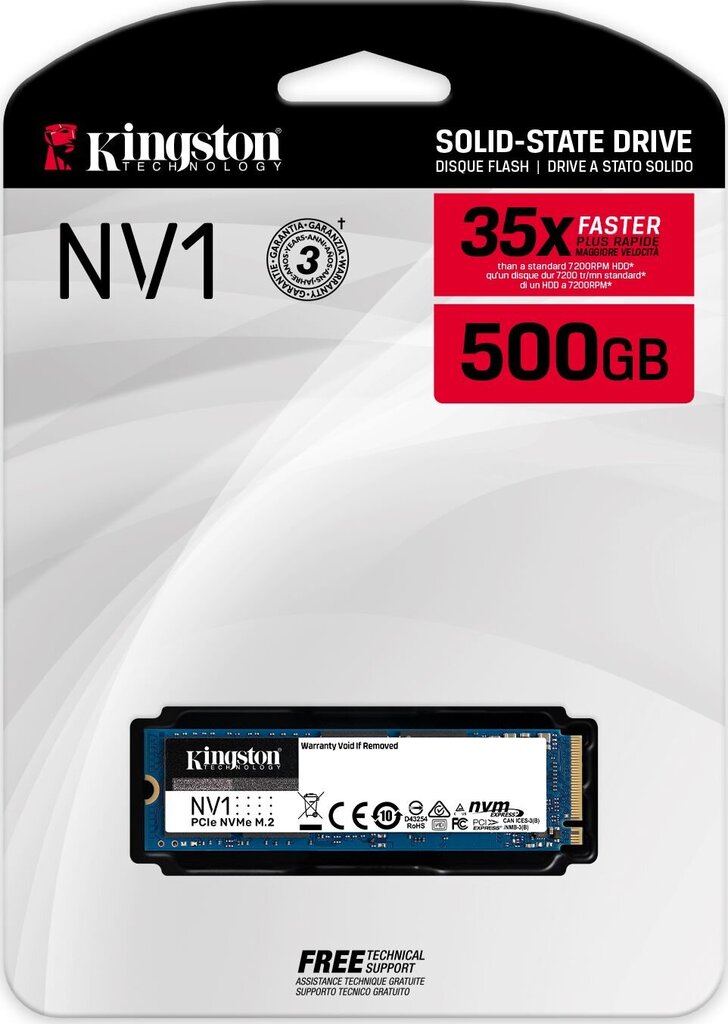 Kingston SNVS/500G цена и информация | Vidiniai kietieji diskai (HDD, SSD, Hybrid) | pigu.lt