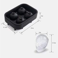 Ledukų formelės Skull, 4 vnt kaina ir informacija | Virtuvės įrankiai | pigu.lt