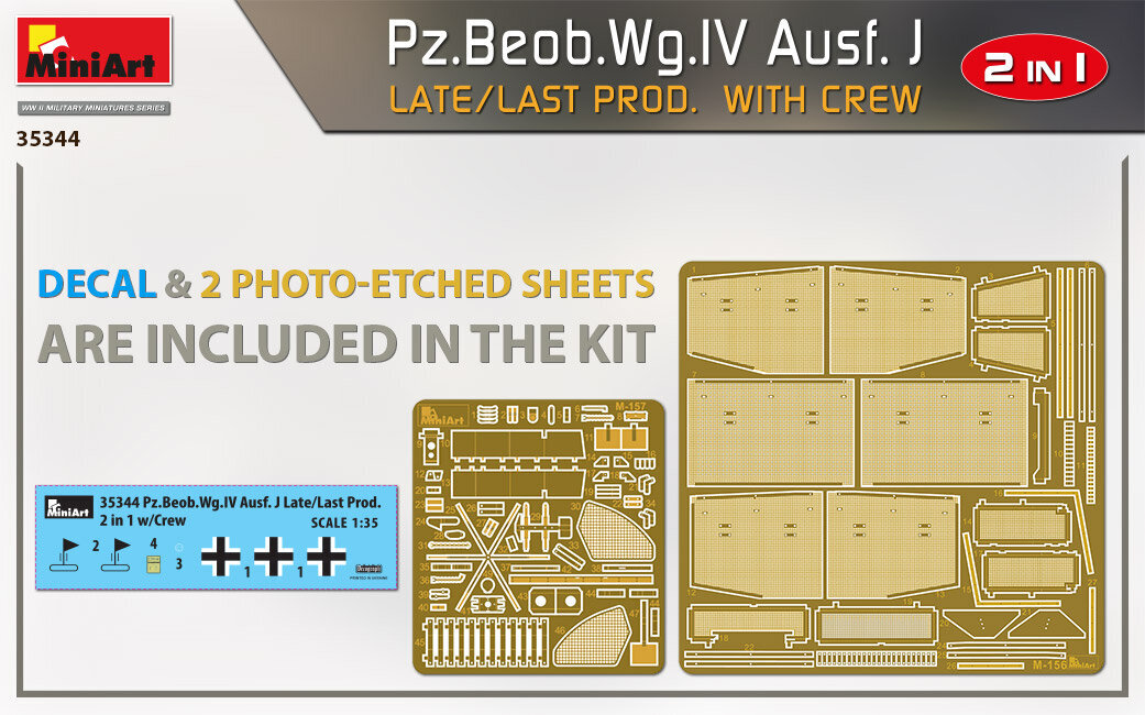 Klijuojamas modelis MiniArt 35344 Pz.Beob.Wg.IV Ausf. J Late/Last Prod. 2 IN 1 W/CREW 1/35 цена и информация | Klijuojami modeliai | pigu.lt