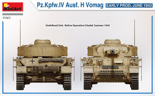 Клеющаяся модель MiniArt 35302 Pz.Kpfw.IV Ausf. H Vomag. Early Prod. June 1943 1/35 цена и информация | Склеиваемые модели | pigu.lt