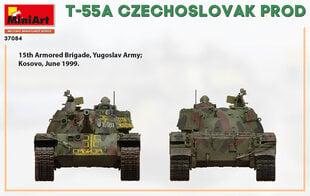 Клеющаяся модель MiniArt 37084 T-55A Чехословацкого производства 1/35 цена и информация | Склеиваемые модели | pigu.lt