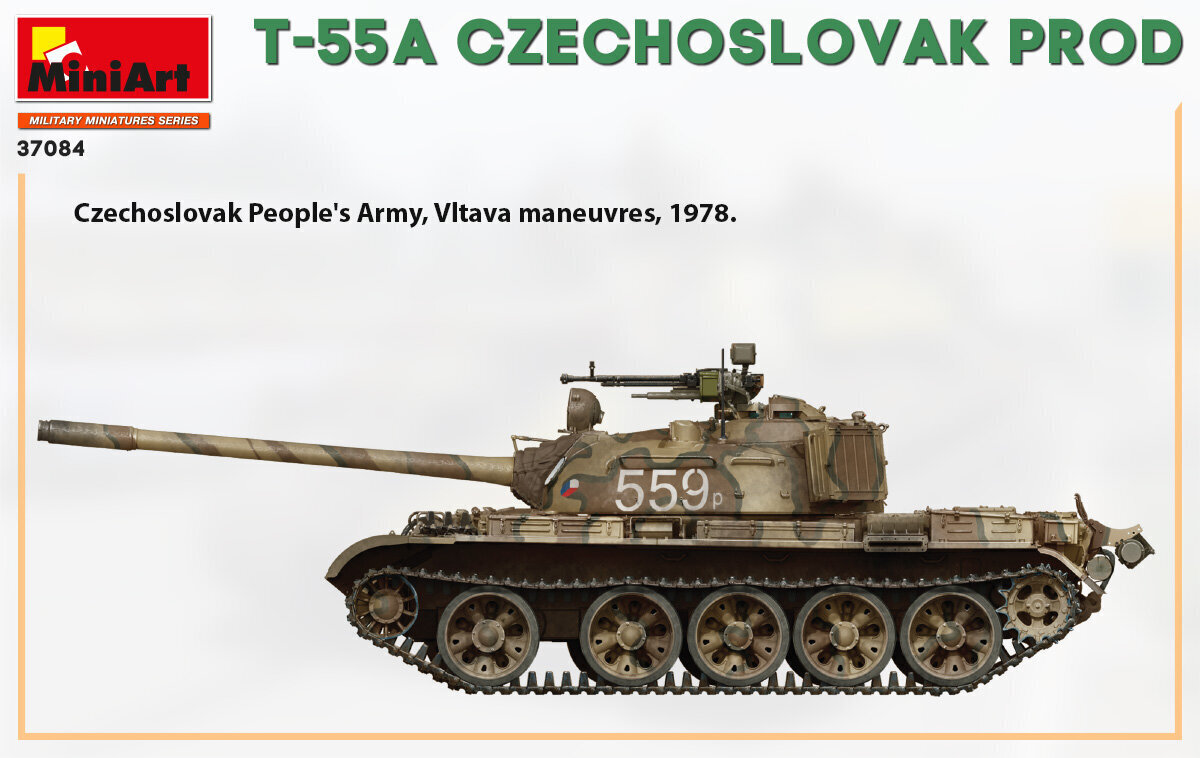 Klijuojamas modelis MiniArt 37084 T-55A Czechoslovak Production 1/35 kaina ir informacija | Klijuojami modeliai | pigu.lt