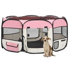 Sulankstomas aptvaras šunims su krepšiu, rožinis цена и информация | Переноски, сумки | pigu.lt