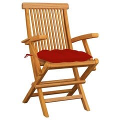 Sodo kėdės su raudonomis pagalvėlėmis, 6vnt. kaina ir informacija | Lauko kėdės, foteliai, pufai | pigu.lt