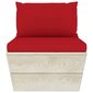 Sodo baldų komplektas iš palečių su pagalvėmis, 11 dalių, raudonas цена и информация | Lauko baldų komplektai | pigu.lt