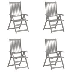 Atlošiamos sodo kėdės, 4vnt., pilkos kaina ir informacija | Lauko kėdės, foteliai, pufai | pigu.lt