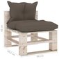 Vidurinė sodo sofos dalis iš palečių su pagalvėlėmis, ruda kaina ir informacija | Lauko kėdės, foteliai, pufai | pigu.lt