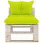 Vidurinė sofos dalis iš palečių su pagalvėlėmis, žalia kaina ir informacija | Lauko kėdės, foteliai, pufai | pigu.lt
