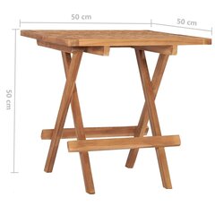 Sulankstomas sodo stalas, 50x50x50 cm, rudas цена и информация | Садовые столы, столики | pigu.lt