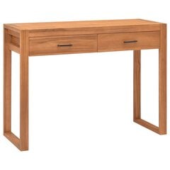 Rašomasis stalas su 2 stalčiais, 100x40x75 cm, rudas kaina ir informacija | Kompiuteriniai, rašomieji stalai | pigu.lt
