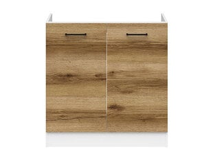 Шкаф под мойку BRW Junona Line K2D 80, белый/коричневый цена и информация | Кухонные шкафчики | pigu.lt