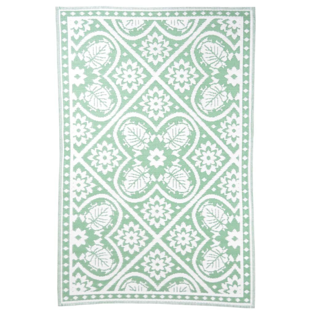 Esschert Design lauko kilimas, 182x122 cm, žalios ir baltos spalvos kaina ir informacija | Kilimai | pigu.lt