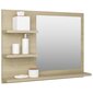 Vonios veidrodis, 60x10,5x45 cm, ąžuolo spalvos kaina ir informacija | Vonios veidrodžiai | pigu.lt