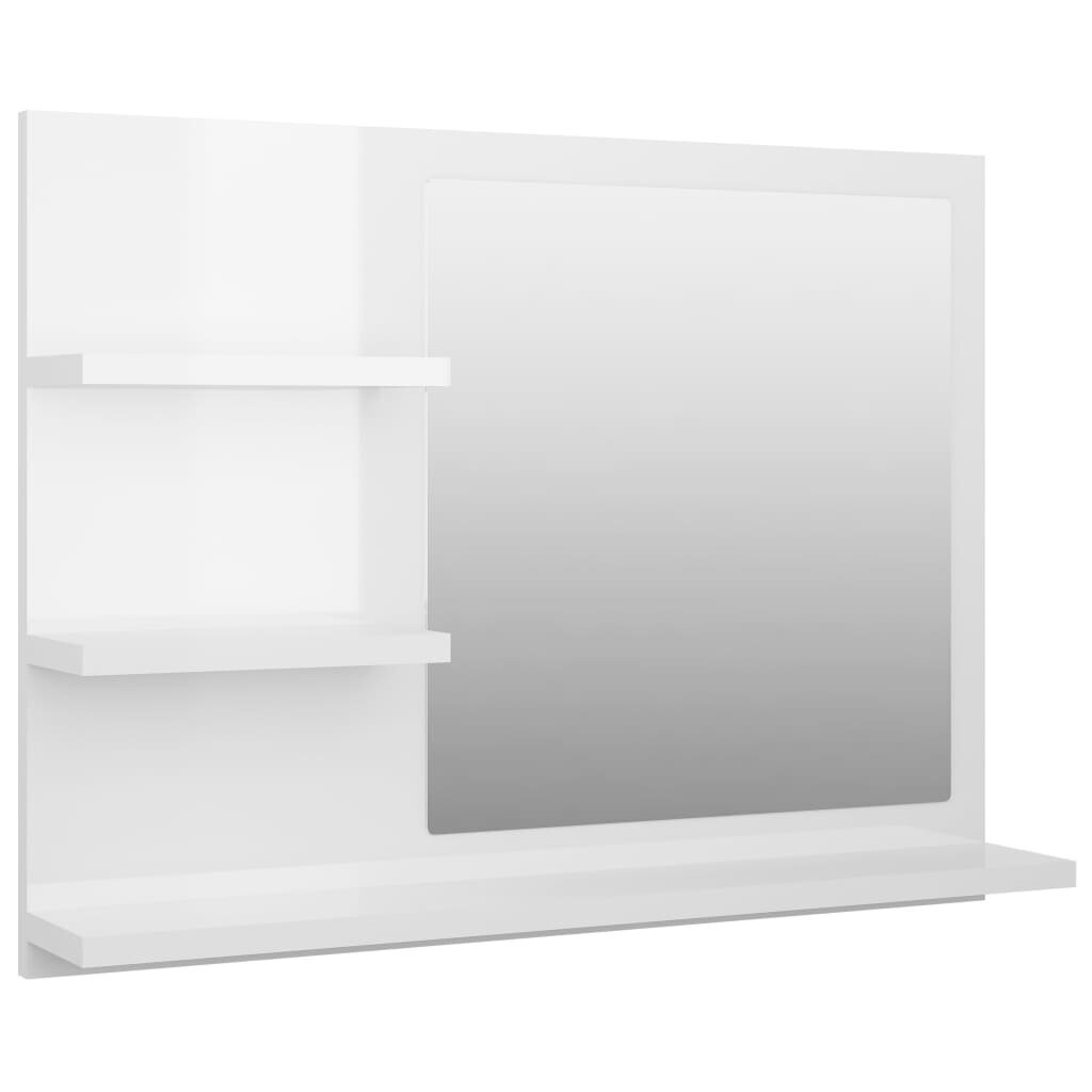 Vonios veidrodis, 60x10,5x45 cm, baltas blizgus цена и информация | Vonios veidrodžiai | pigu.lt