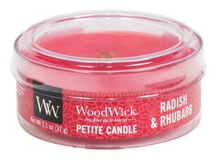 WoodWick ароматическая свеча Radish & Rhubarb, 31 г цена и информация | Подсвечники, свечи | pigu.lt