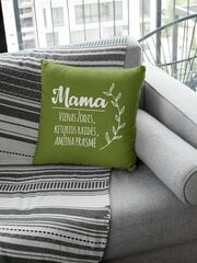 Dekoratyvinė pagalvė „Mama“, žalia kaina ir informacija | Originalios pagalvės, užvalkalai | pigu.lt