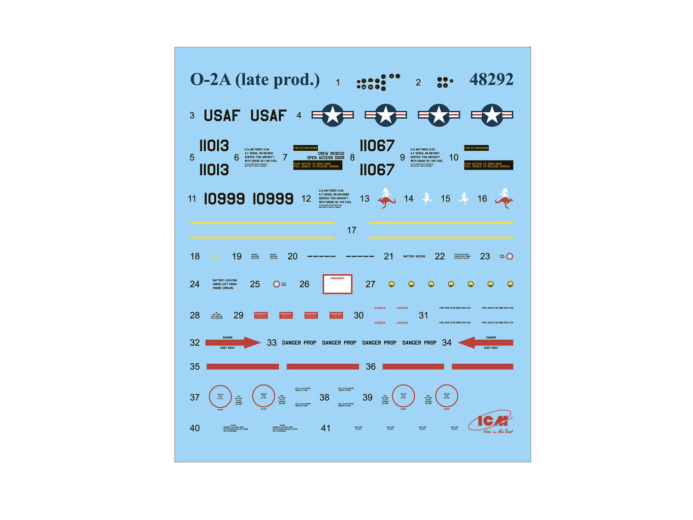 Klijuojamas Modelis ICM 48292 Cessna O-2A (late production) 1/48 kaina ir informacija | Klijuojami modeliai | pigu.lt