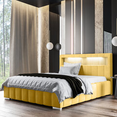 Кровать Selsey Foenum, 140x200 см, желтая цена и информация | Кровати | pigu.lt