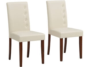 2-jų kėdžių komplektas Notio Living Billa, kreminis/rudas kaina ir informacija | Virtuvės ir valgomojo kėdės | pigu.lt