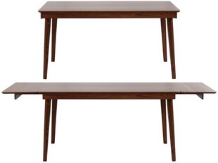 Valgomojo stalas Notio Living Winston su praplėtimo stalviršiumi, tamsiai rudas kaina ir informacija | Virtuvės ir valgomojo stalai, staliukai | pigu.lt