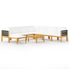 Sodo baldų komplektas su pagalvėmis, 9 dalių, rudas kaina ir informacija | Lauko baldų komplektai | pigu.lt