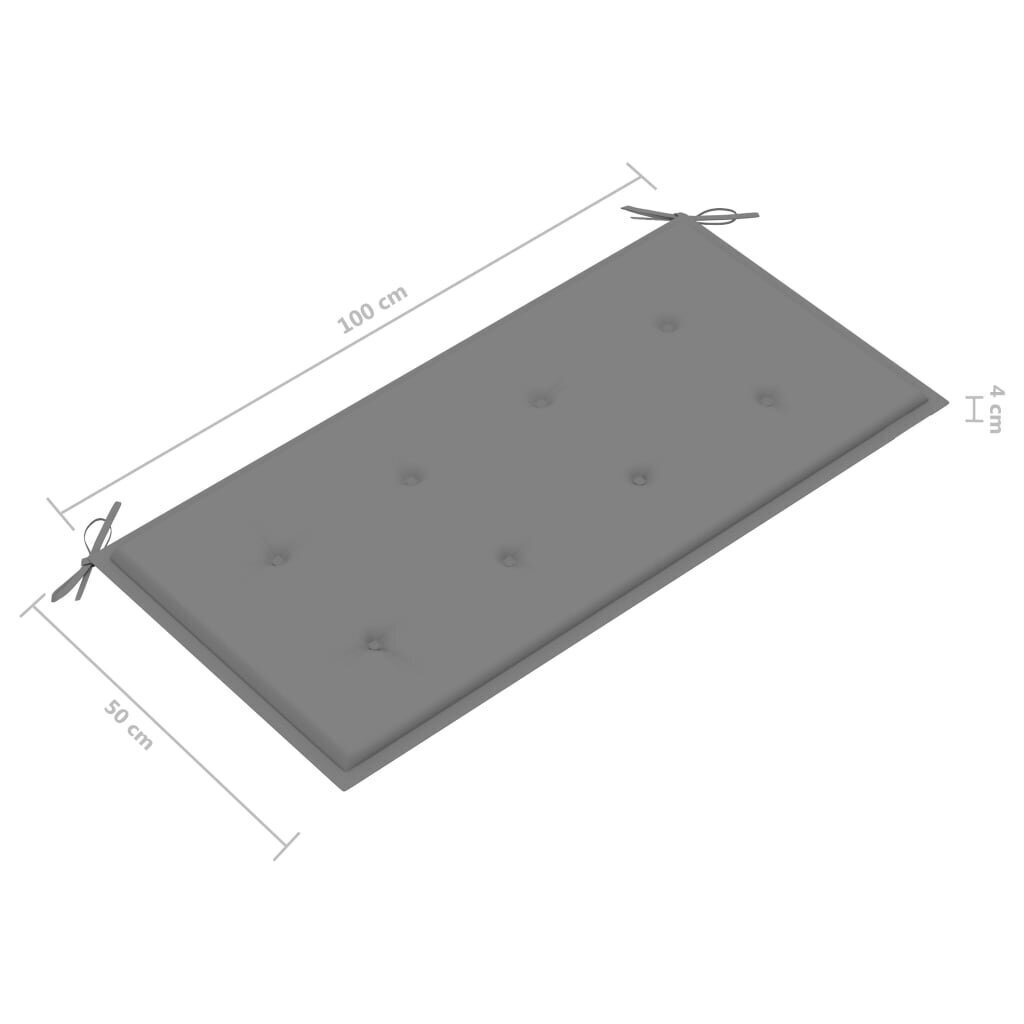 Sodo suoliukas su pagalvėle, 112 cm, rudas kaina ir informacija | Lauko suolai | pigu.lt