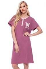Хлопковая ночная рубашка для женщин Sevgi 383, бордо цена и информация | Женские пижамы, ночнушки | pigu.lt