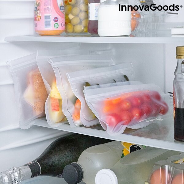 Daugkartinio naudojimo maisto maišelių rinkinys Freco InnovaGoods 10 dalys kaina ir informacija | Maisto saugojimo  indai | pigu.lt