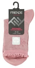 Кружевные носки из мерсеризованного хлопка с узором в виде роз Friends цена и информация | Женские носки | pigu.lt