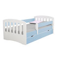 Детская кровать с матрасом Selsey Pamma, 80x180 см, белая/синяя