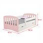 Vaikiška lova su čiužiniu Selsey Pamma, 80x180 cm, balta/šviesiai rožinė цена и информация | Vaikiškos lovos | pigu.lt