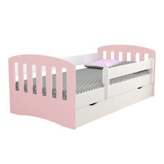 Детская кровать с матрасом Selsey Pamma, 80x180 см, белая/светло-розовая цена и информация | Детские кровати | pigu.lt