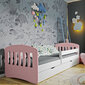 Vaikiška lova Selsey Pamma, 80x180 cm, balta/šviesiai rožinė kaina ir informacija | Vaikiškos lovos | pigu.lt