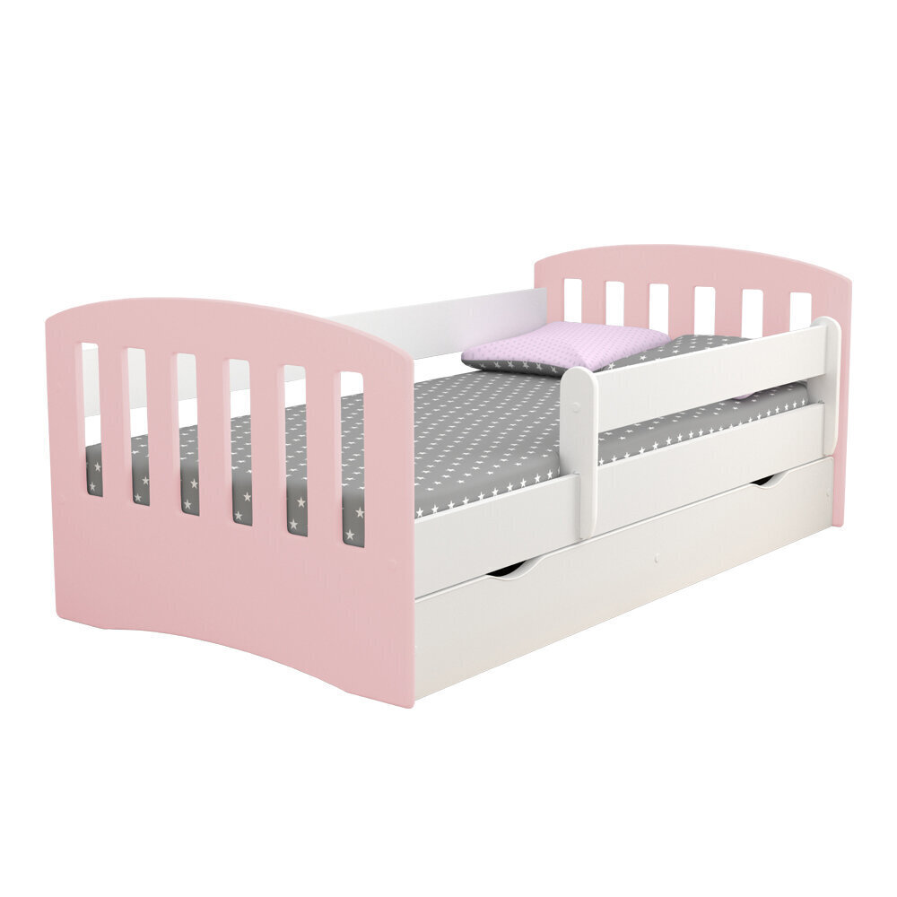 Vaikiška lova Selsey Pamma, 80x180 cm, balta/šviesiai rožinė цена и информация | Vaikiškos lovos | pigu.lt