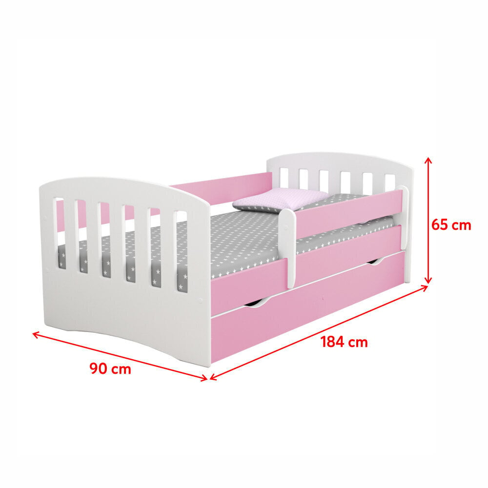 Vaikiška lova Selsey Pamma, 80x180 cm, balta/rožinė kaina ir informacija | Vaikiškos lovos | pigu.lt