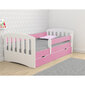 Vaikiška lova su čiužiniu Selsey Pamma, 80x140 cm, balta/rožinė цена и информация | Vaikiškos lovos | pigu.lt