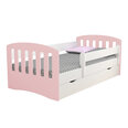 Детская кровать с матрасом Selsey Pamma, 80x140 см, белая/светло-розовая
