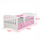 Vaikiška lova Selsey Pamma, 80x160 cm, balta/rožinė kaina ir informacija | Vaikiškos lovos | pigu.lt