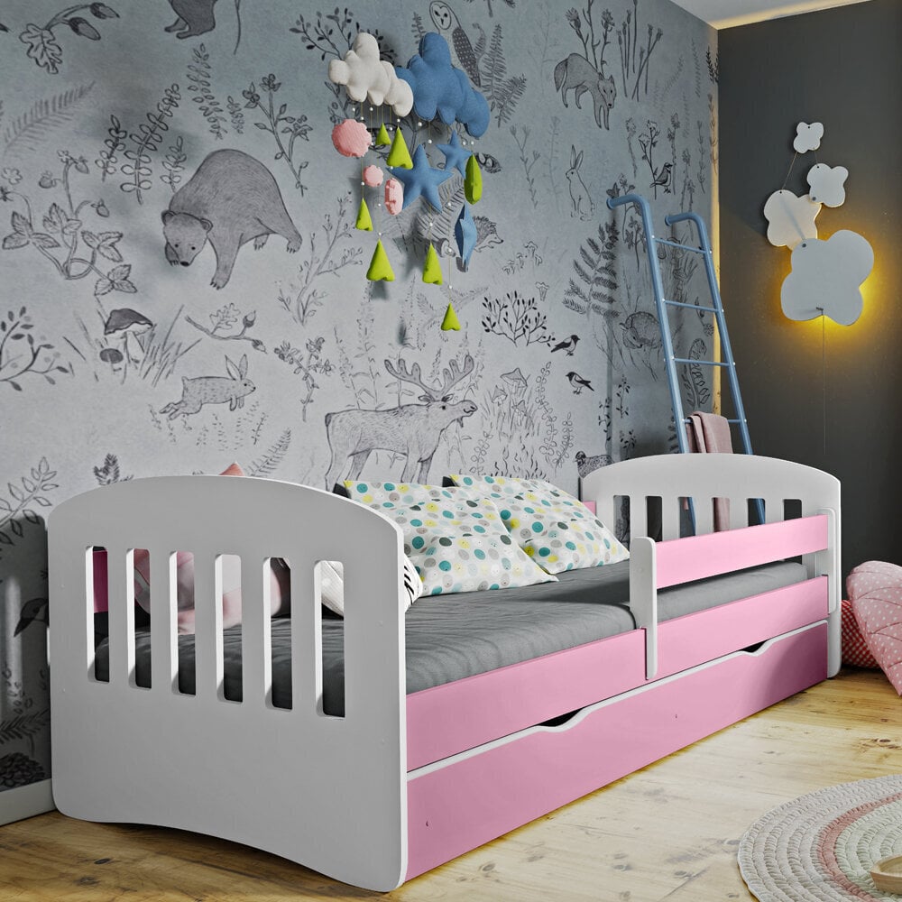 Vaikiška lova Selsey Pamma, 80x160 cm, balta/rožinė kaina ir informacija | Vaikiškos lovos | pigu.lt