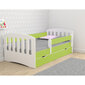 Vaikiška lova Selsey Pamma, 80x160 cm, balta/žalia цена и информация | Vaikiškos lovos | pigu.lt