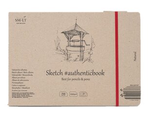 Eskizavimo knygutė (siūta) Natural SMLT Authenticbook , 245x176 mm, 32l., 100 gsm, su skirtuku kaina ir informacija | Sąsiuviniai ir popieriaus prekės | pigu.lt