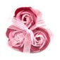 Rusvos muilo rožės širdelės formos dėžutėje, 3 vnt kaina ir informacija | Muilai | pigu.lt